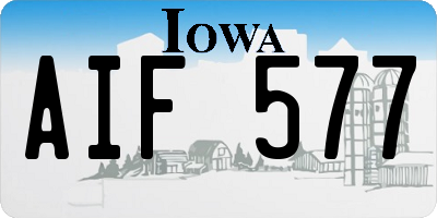 IA license plate AIF577