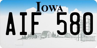 IA license plate AIF580