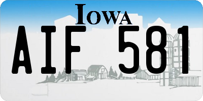 IA license plate AIF581