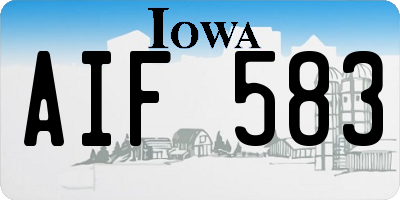 IA license plate AIF583