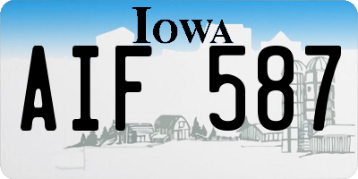 IA license plate AIF587