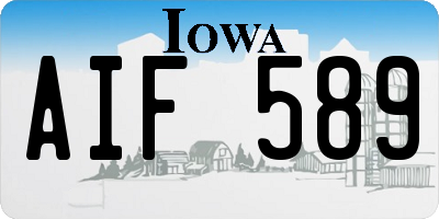 IA license plate AIF589