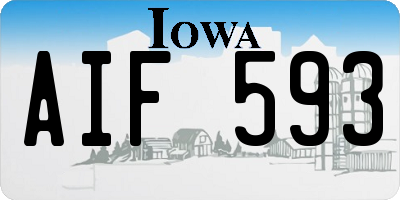 IA license plate AIF593
