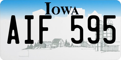 IA license plate AIF595