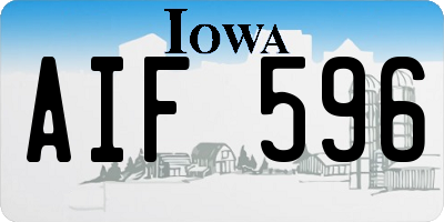 IA license plate AIF596