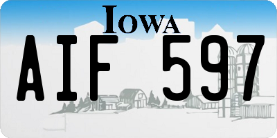 IA license plate AIF597