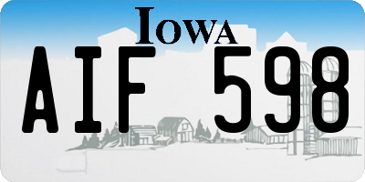 IA license plate AIF598