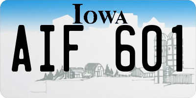 IA license plate AIF601