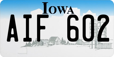 IA license plate AIF602