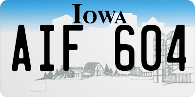IA license plate AIF604
