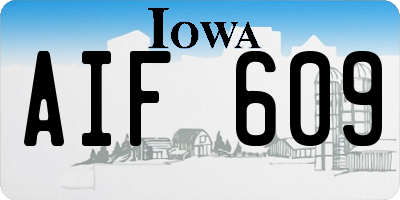 IA license plate AIF609