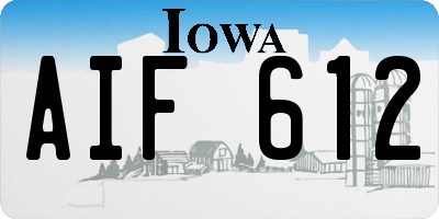 IA license plate AIF612