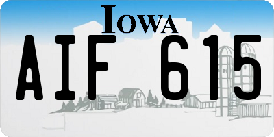 IA license plate AIF615