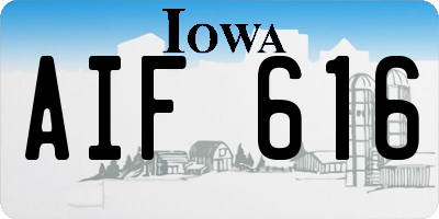 IA license plate AIF616