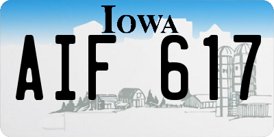 IA license plate AIF617