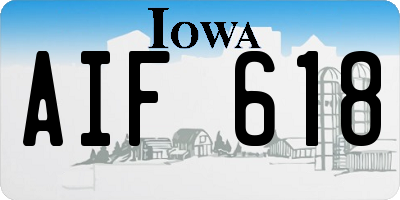 IA license plate AIF618