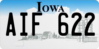 IA license plate AIF622