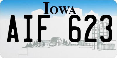 IA license plate AIF623