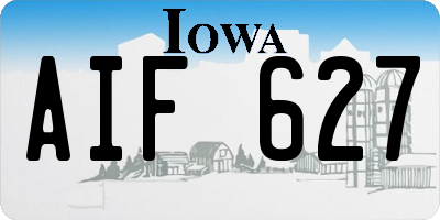 IA license plate AIF627