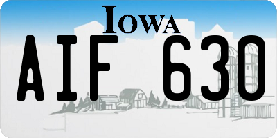 IA license plate AIF630