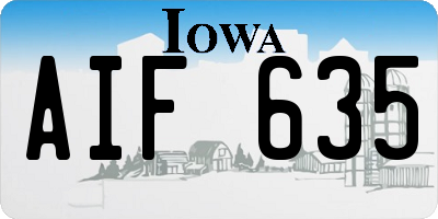IA license plate AIF635