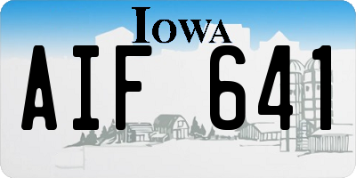 IA license plate AIF641