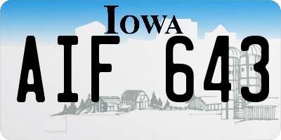 IA license plate AIF643