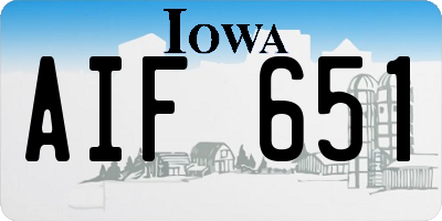 IA license plate AIF651