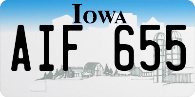 IA license plate AIF655