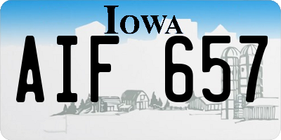 IA license plate AIF657
