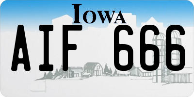 IA license plate AIF666