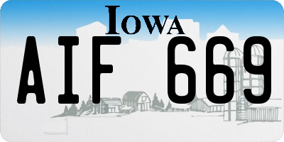IA license plate AIF669