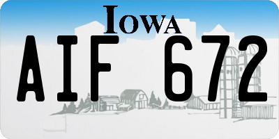 IA license plate AIF672