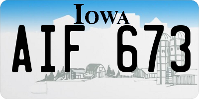 IA license plate AIF673