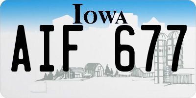 IA license plate AIF677