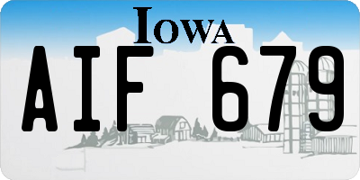 IA license plate AIF679