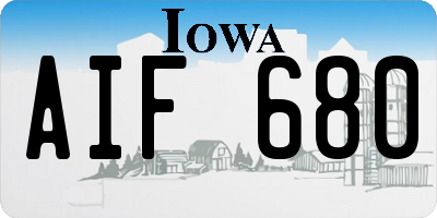 IA license plate AIF680