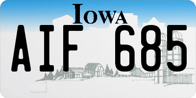 IA license plate AIF685