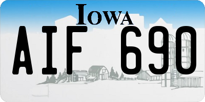 IA license plate AIF690