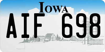 IA license plate AIF698