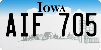 IA license plate AIF705