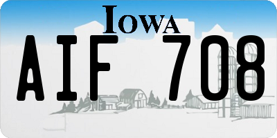 IA license plate AIF708