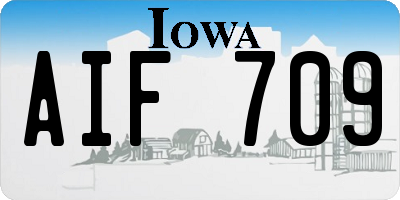 IA license plate AIF709