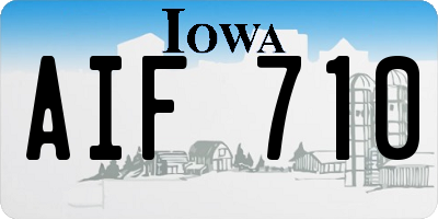 IA license plate AIF710