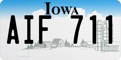 IA license plate AIF711