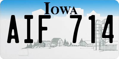 IA license plate AIF714