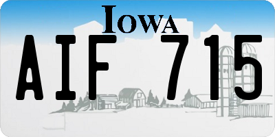 IA license plate AIF715