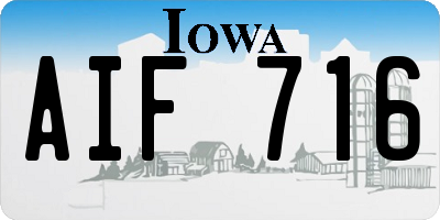 IA license plate AIF716