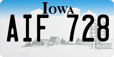 IA license plate AIF728