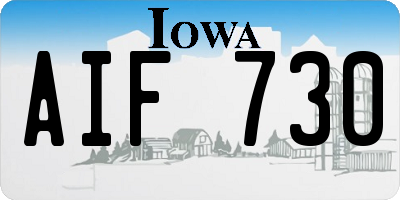 IA license plate AIF730